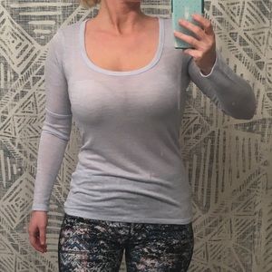 Powder blue soft long sleeve tee